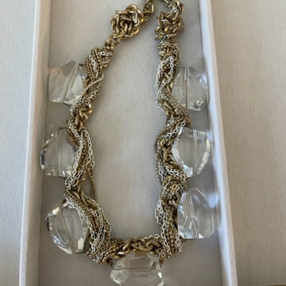 J. Crew Two-toned Chunky Crystal Necklace - Picture 1 of 2